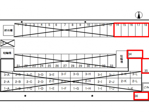 ベルメゾン錦駐車場_区画図